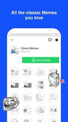 Whats Meme Stickers WASticker android App screenshot 1